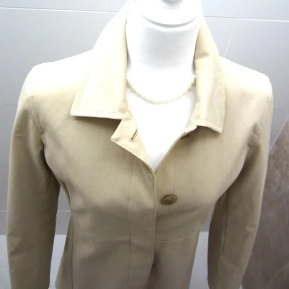 Coach Red Leather Trench Coat Sz S - Picture 3 of 11